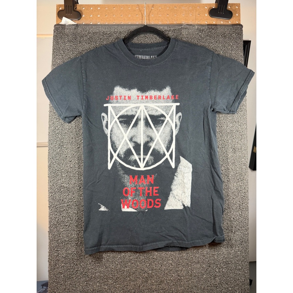 Justin Timberlake T-Shirt Mens Small Black Man of the Woods Tour Graphic Tee